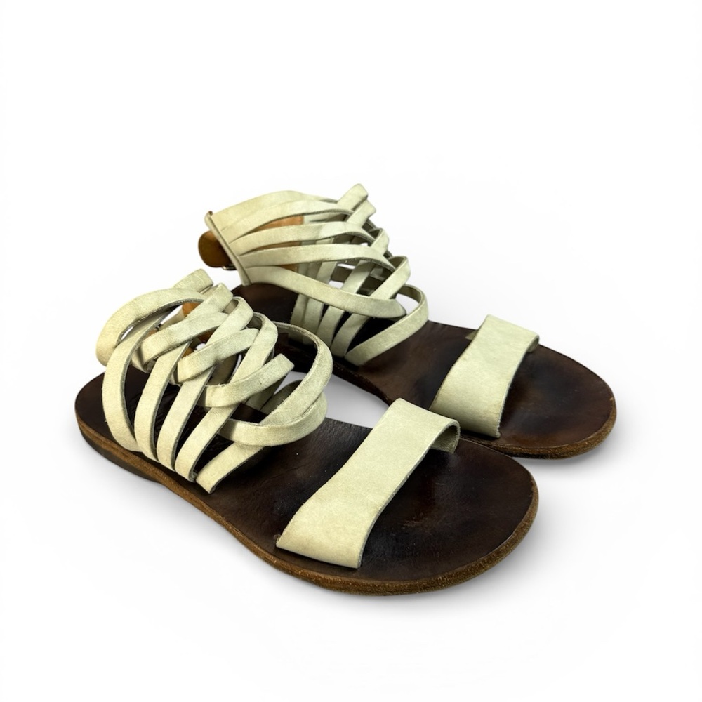 Fiorentini And Baker Strappy Suede Leather Sandals In Ivory Size 36 US 6